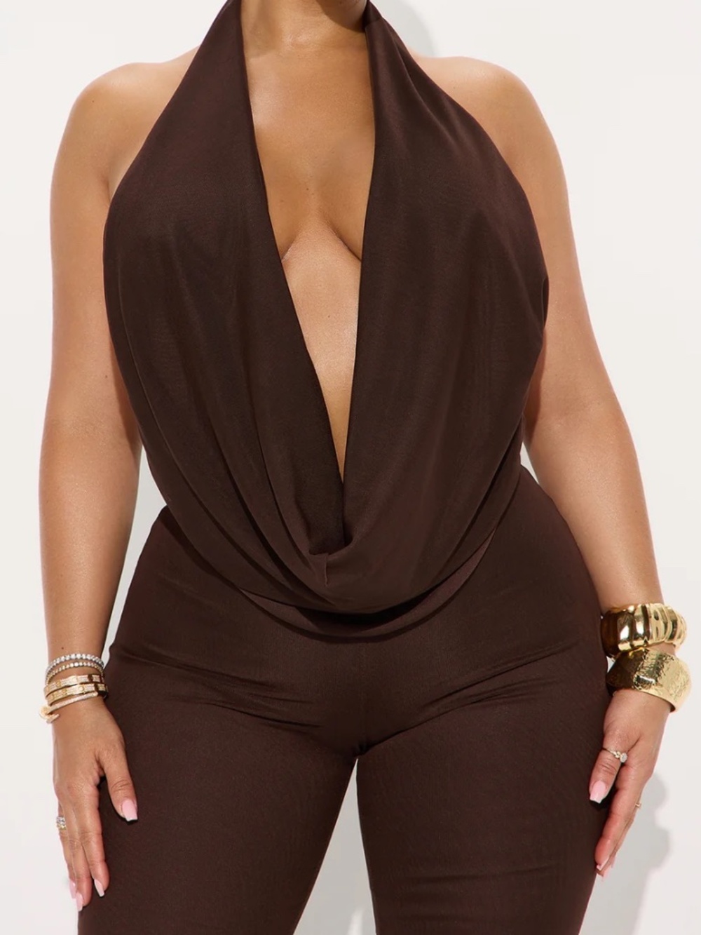 NWT Womens Mesh Halter Jumpsuit - (M)
